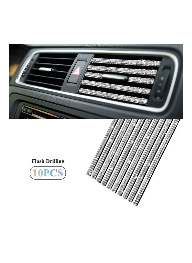 Y&D Car Vent Outlet Trim Bling, Air Conditioner Accessories for All Straight Outlet, Women (10 Pieces)  - Image 1