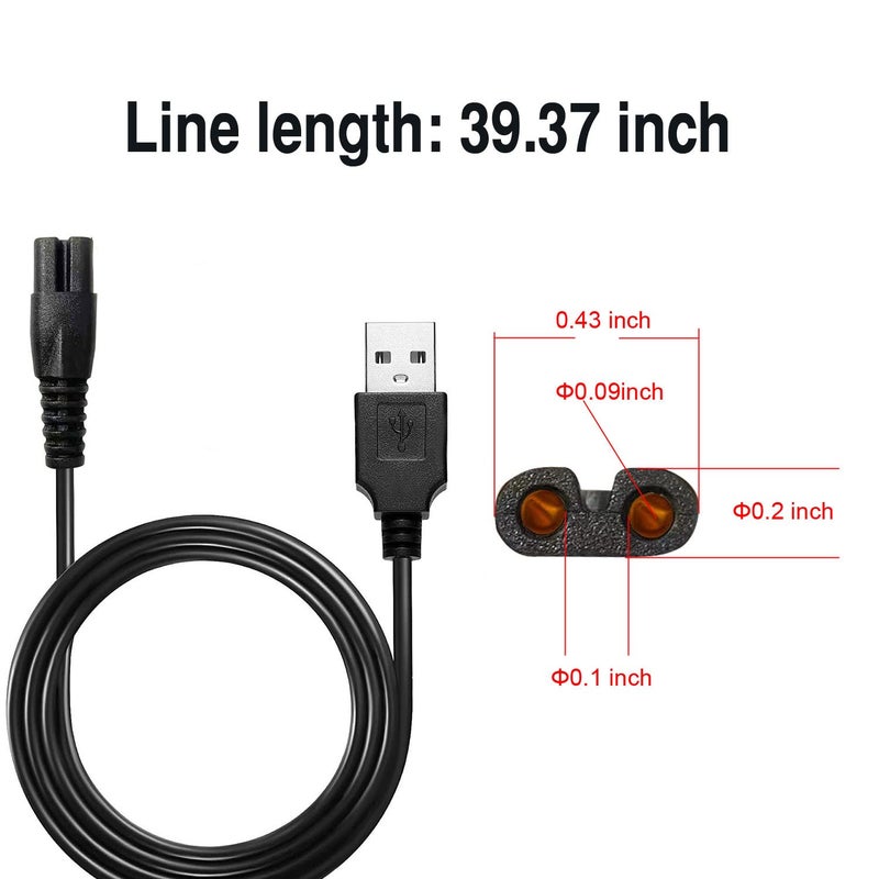 WAHFOX Universa Head Shaver Charger Cord Compatible with head shaver,WAHFOX charger cord for many brands USB Cable Shaver Electric Shaver Power Cord Replacement - Image 4