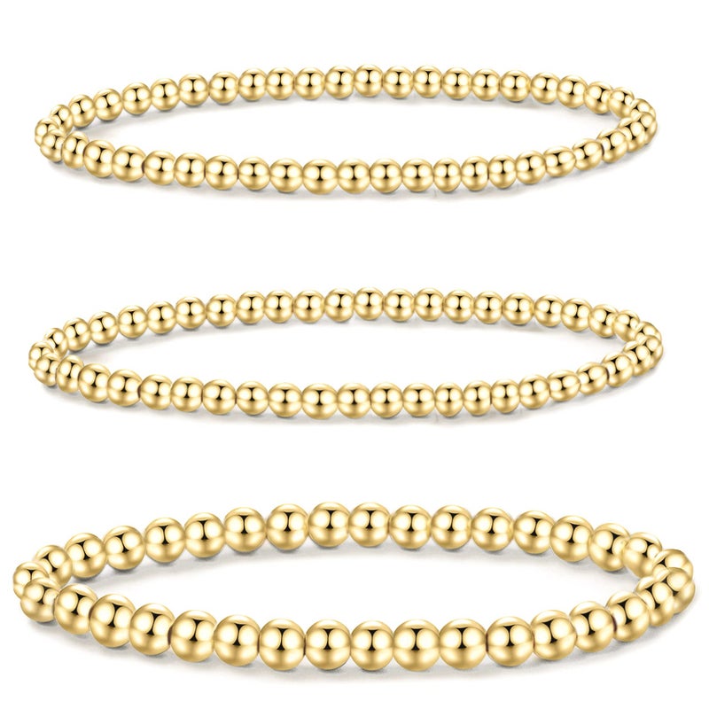 MOROTOLE 5PCS Bracelets Set for Women Men Adjustable Hypoallergenic Stackable Stretch Bracelet Cuban Chunky Flat Link Chain Beaded Punk Bracelets Jewelry Gifts for Womens - Image 1