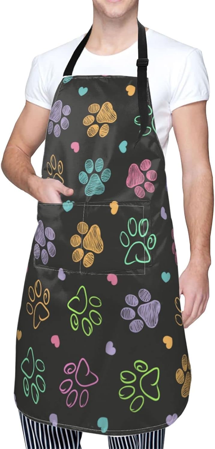 Wisedeal Dog and Puppy Apron Various Breed Pet Dog Apron with 2 Pockets for Women Suitable for Cooking Chef Grill BBQ - Image 2