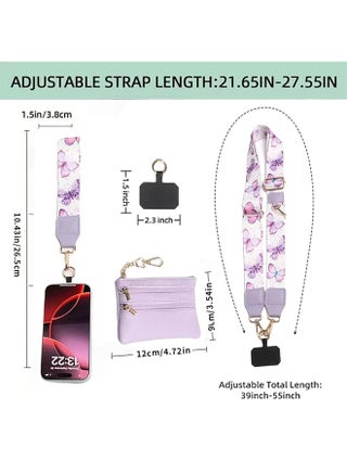 Crossbody Body Phone Holder for Women, New Phone Strap with Zippered Pouch, Adjustable Crossbody Strap (Lavender) - view 5