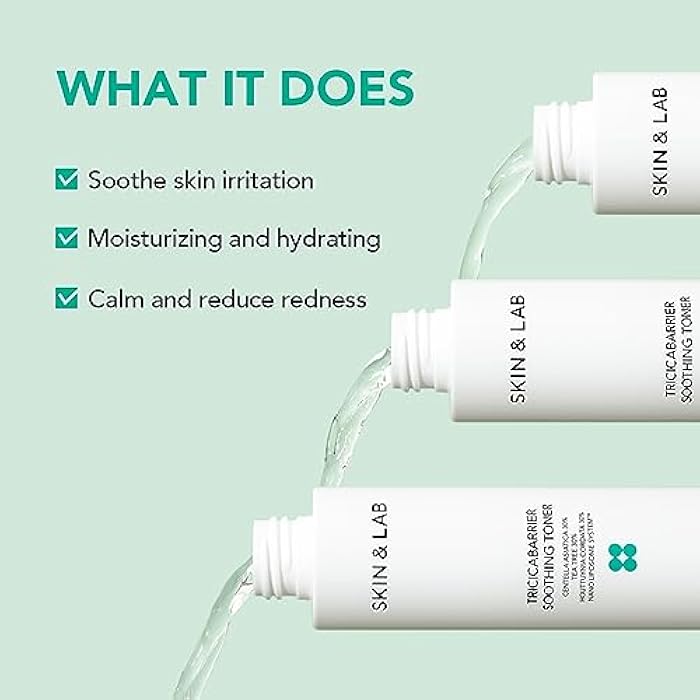SKIN & LAB SKIN SCIENCE SOLUTION [Skin&LAB] Tricicabarrier Soothing Toner, Infused with CICA, Tea Tree, and Heart Leaf, After Sun Care Product, Calm Sunbun and Hydrate Skin, Korean Toner, All Skin Types, 5.07 fl. oz. - Image 2