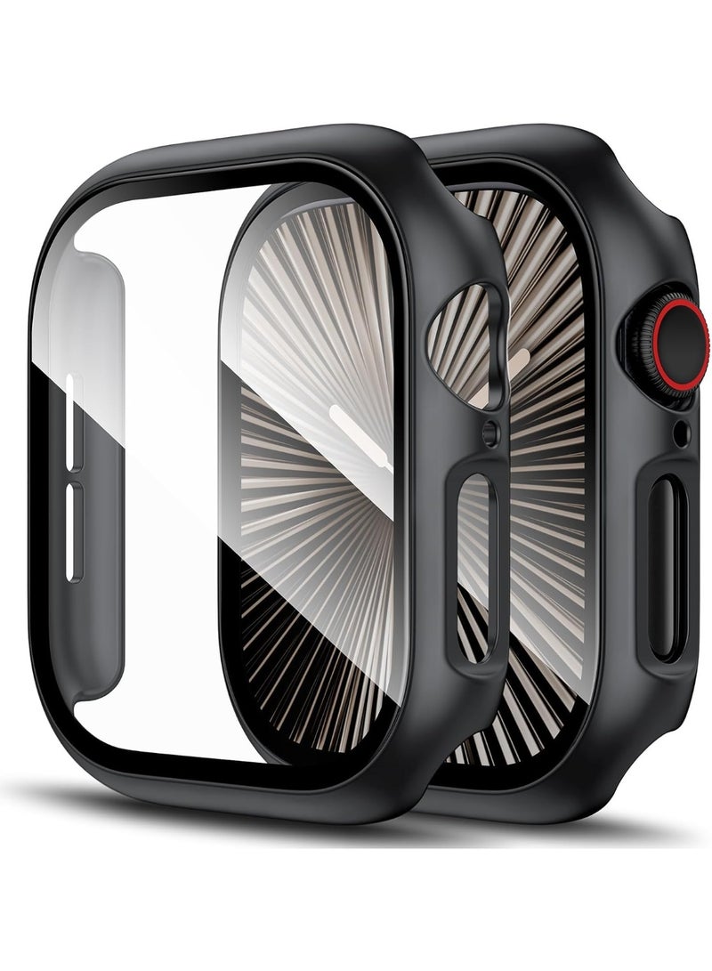 حافظة مع شاشة متوافقة مع ساعة Apple Watch Series 11 مقاس 46 مم، غطاء صلب من البولي كربونات باللون الأزرق - Image 1