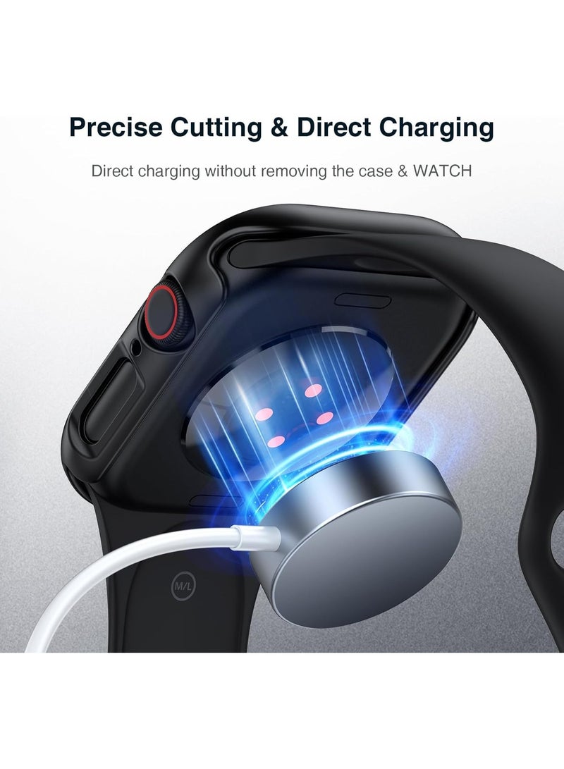 حافظة مع شاشة متوافقة مع ساعة Apple Watch Series 11 مقاس 46 مم، غطاء صلب من البولي كربونات باللون الأزرق - Image 5