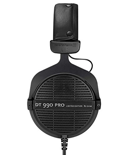 Beyer Dynamic beyerdynamic DT 990 PRO Over-Ear Studio Monitor Headphones - Open-Back Stereo Construction, Wired (80 Ohm, Black (Limited Edition)) (Renewed) - Image 3