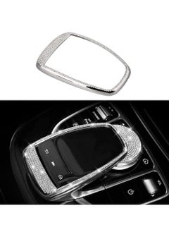 KASTWAVE Center Control Multimedia Button Bling Crystal Emblem Cover for Mercedes Benz C Class C300 E Class E300, Shiny Interior Decoration Accessories Sticker  - Image 1