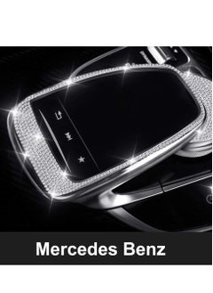 KASTWAVE Center Control Multimedia Button Bling Crystal Emblem Cover for Mercedes Benz C Class C300 E Class E300, Shiny Interior Decoration Accessories Sticker  - Image 3