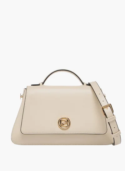 Paprika Solid Satchel Bag with Button Closure