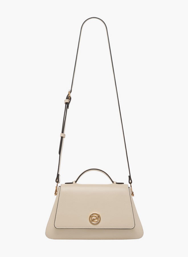 Paprika Solid Satchel Bag with Button Closure - Image 3