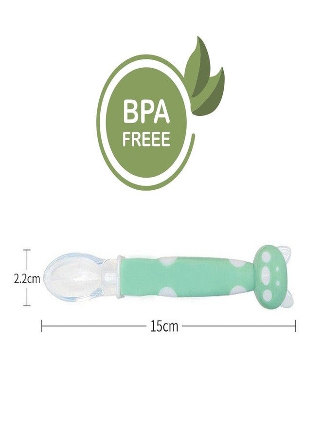 GUCHIGU Baby Silicone Spoon Set with Storage Box || BPA Free, Food Grade Material,Self Feeding,Soft Silicone Tip Spoon Set of 2 pcs, First Stage Spoons for Kids/Babies of 6 Months+ (Dark Green) - Image 3
