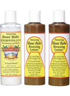 Maui Babe Maui Babe Tanning Pack 2 Browning Lotions 8 oz 1 After Browning Lotion 8 oz Pack of 3 