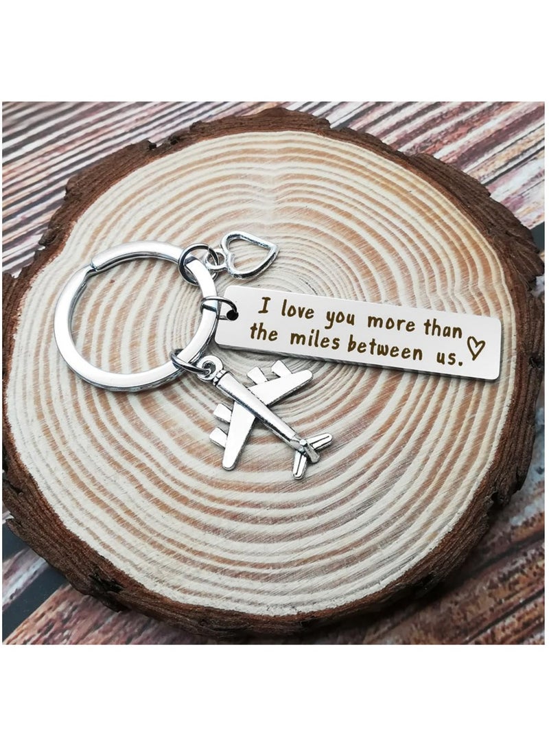 Oasisgalore Long Distance Relationship Keychain: "I Love You More Than The Miles" for Couples, Ideal Gift for Boyfriend/Girlfriend  - Image 2