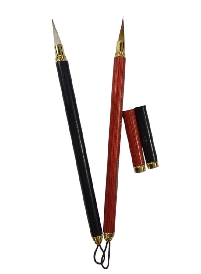 Art shark Travel Calligraphy Writing Brush Ink Brush Wooden Handwriting Pen for Calligrapher (Red) - Image 3