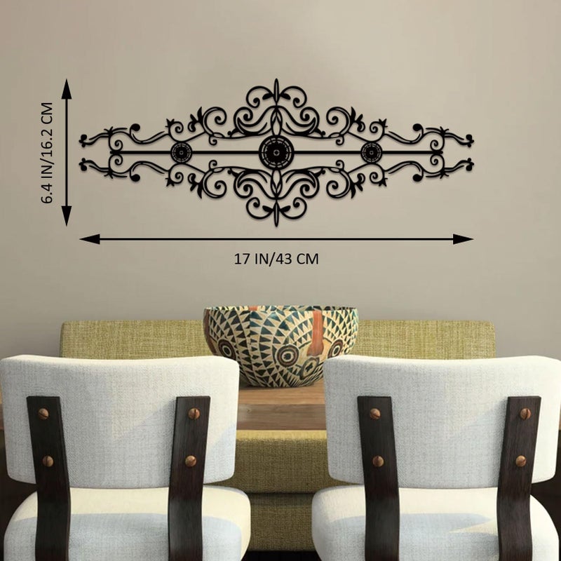 ESTART Metal Scroll Wall Decor Rustic Iron Wall Medallion Small Traditional Scroll Arts Home Decorations Scroll Accent Wall Art for Home Living Room Front Porch Above Door Hallway Entryway - Image 4