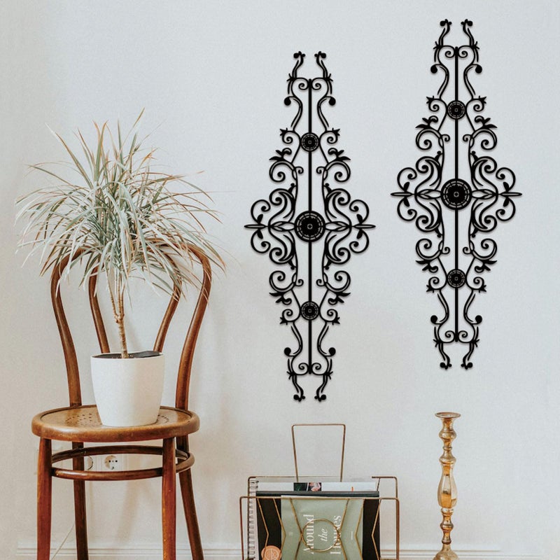 ESTART Metal Scroll Wall Decor Rustic Iron Wall Medallion Small Traditional Scroll Arts Home Decorations Scroll Accent Wall Art for Home Living Room Front Porch Above Door Hallway Entryway - Image 3