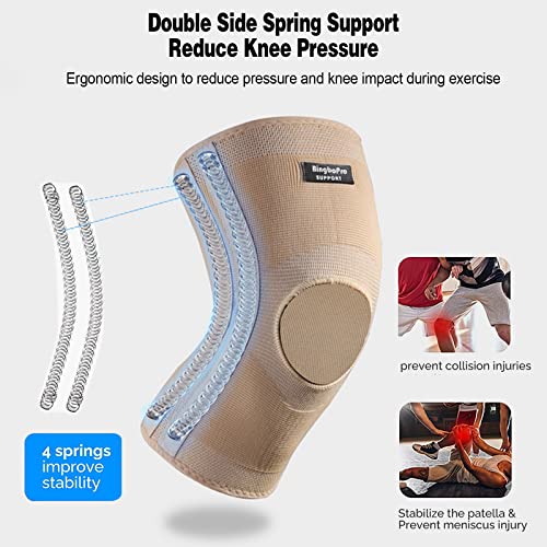 BingboPro Professional Knee Brace With Stabilizer For Men Women,Compression Knee Sleeve Support Brace for Pain Relief, Fast Recovery,Meniscus Tear,ACL,MCL,Arthritis,Running,Sport Protection - Image 4