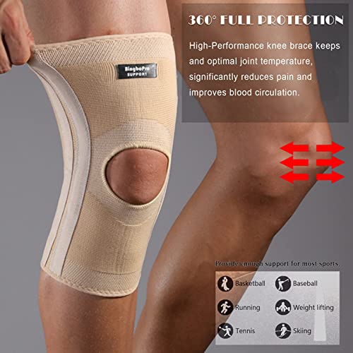 BingboPro Professional Knee Brace With Stabilizer For Men Women,Compression Knee Sleeve Support Brace for Pain Relief, Fast Recovery,Meniscus Tear,ACL,MCL,Arthritis,Running,Sport Protection - Image 2