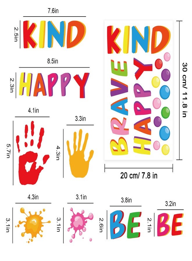 Whaline 9 Sheets Back to The School Inspirational Quotes Window Clings Stickers Colorful Handprint Positive Sayings for Home Bedroom Living Room School Classroom Nursery Playroom Decoration, 100Pcs - Image 4