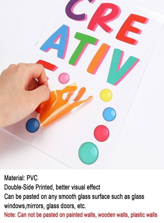 Whaline 9 Sheets Back to The School Inspirational Quotes Window Clings Stickers Colorful Handprint Positive Sayings for Home Bedroom Living Room School Classroom Nursery Playroom Decoration, 100Pcs - Image 5