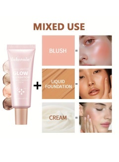 lakerain Full Match Glow Foundation Enhance Natural Glow Liquid Foundation Highlighter Makeup for Face and Body Moisturize High Coverage Long Lasting Highlighter Foundation Cream 40ml Deep 04  - Image 5