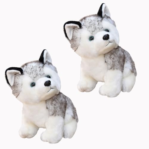 CHELEI2019 2PCS 79 Husky Stuffed Animal Stuffed Husky Dog Plush Toy Gifts for Kids - Image 1