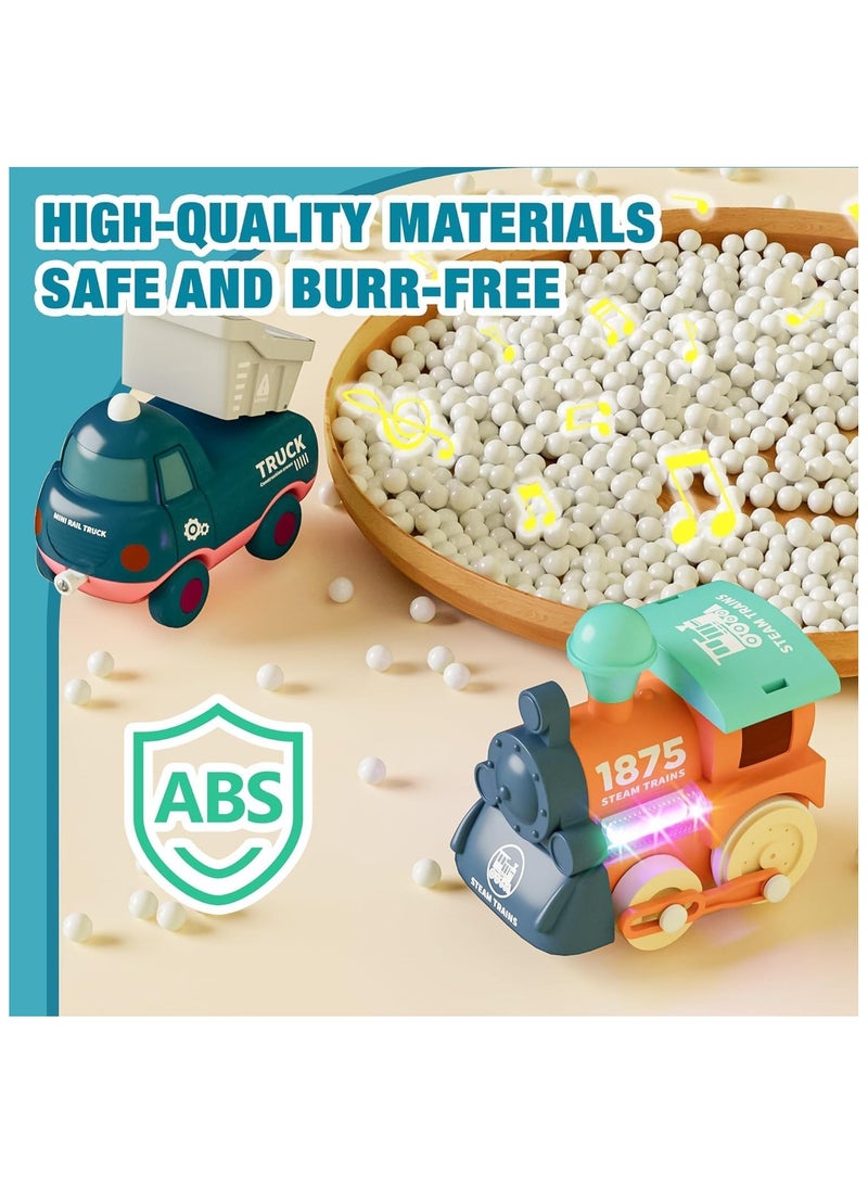 Soofam Train Set for Toddlers, Kids Train Set w/Music, Lights & Train Tracks,Magnetic Train Toys for Toddlers,4pcs Trucks Toy Train for 3+ Boys and Girls - Image 5