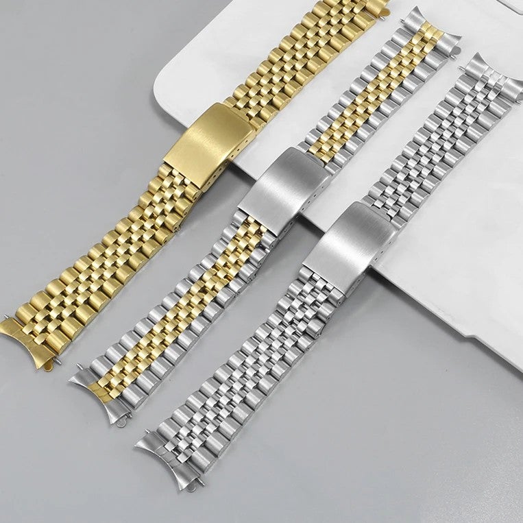 Bluejw Luxury 304 Stainless Steel Watch Strap – Seven Beads Solid Metal Replacement Band for Watches, Fits 14/16/18/20/21/22/24/25/26mm - Image 2