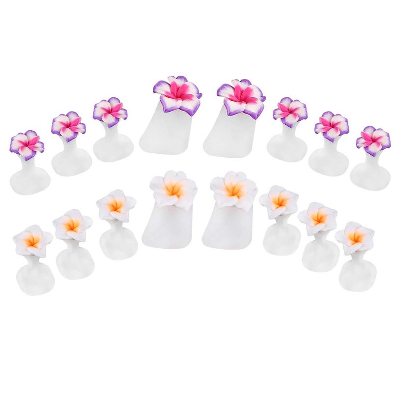 Beaupretty 2 Boxes Nail Polish Toe Separator Silicone Flower Shape Individual Toe Spacers Fingers Nail Stretchers Pedicure Tool for Home Salon(Mixed Color)