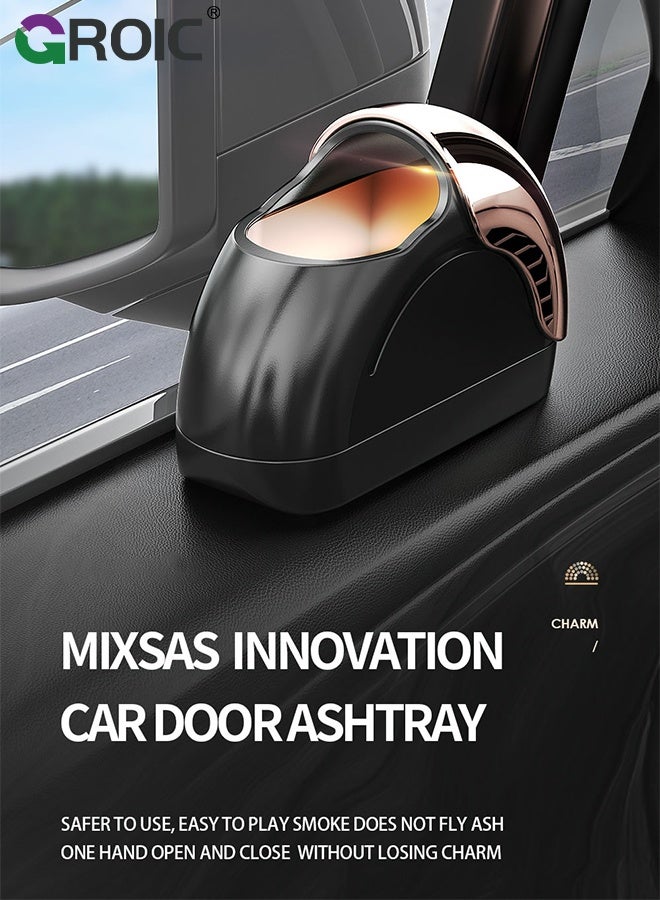 GROIC Car Ashtray with Lid,late model Car door Automotive Ashtray with Light,Portable Ash Tray for Car,Car Trash Can,Automobile Interior Supplies - Image 2