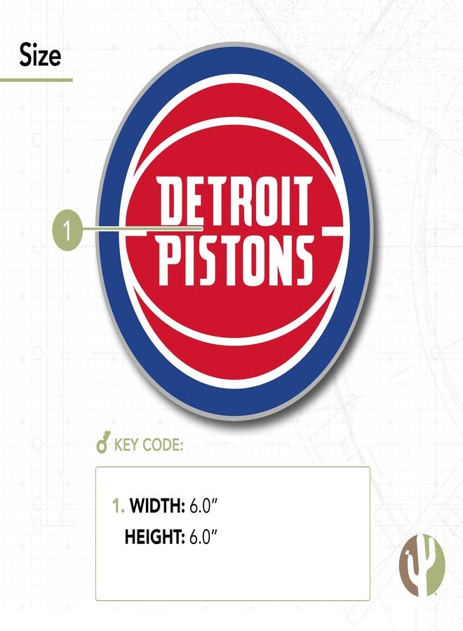 Desert Cactus Detroit Pistons NBA Officially Licensed Sticker Vinyl Decal Laptop Water Bottle Car Scrapbook (Individual 1) - Image 3