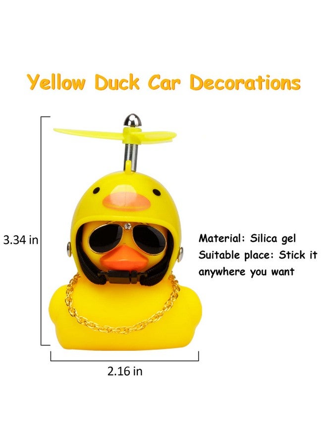 wonuu Rubber Duck Car Decorations Cute Yellow Duck Car Dashboard Ornaments with Propeller (W-Chicken) - Image 4