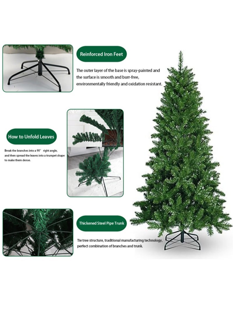 TAPIT Christmas Tree Artificial Fir All Green Christmas Tree with Metal Stand Lightweight and Easy to Assemble - Image 3