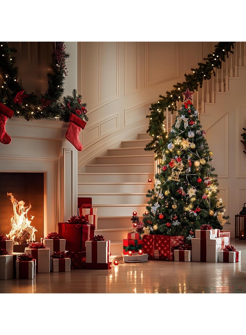 TAPIT Christmas Tree Artificial Fir All Green Christmas Tree with Metal Stand Lightweight and Easy to Assemble - Image 5