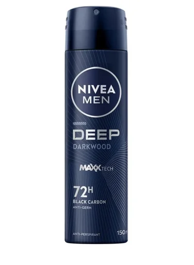 صفقة Nivea بخاخ مضاد للبكتيريا من الخشب الداكن والفحم الأسود متعدد الألوان 150 مل على Noon EG