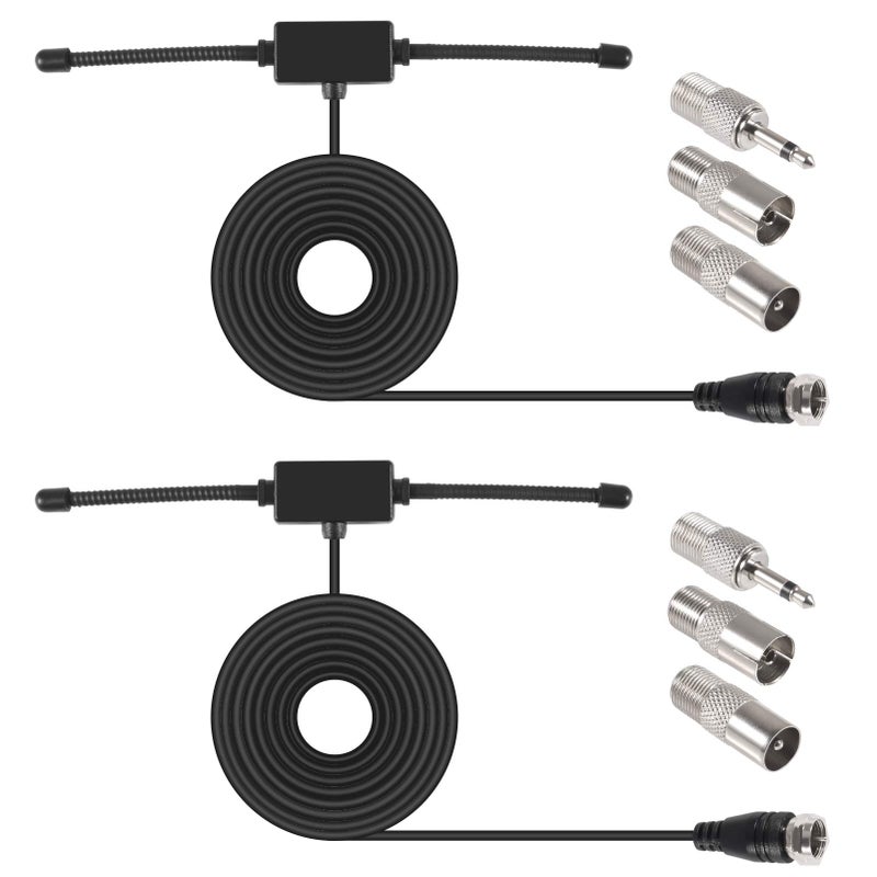 ACEIRMC 2pcs FM Radio Antenna FM Dipole Antenna FM Antenna for Stereo Receiver Indoor Most Music System FM Radio Home Stereo Receiver AV Audio Vedio Home Theater Receiver - Image 1