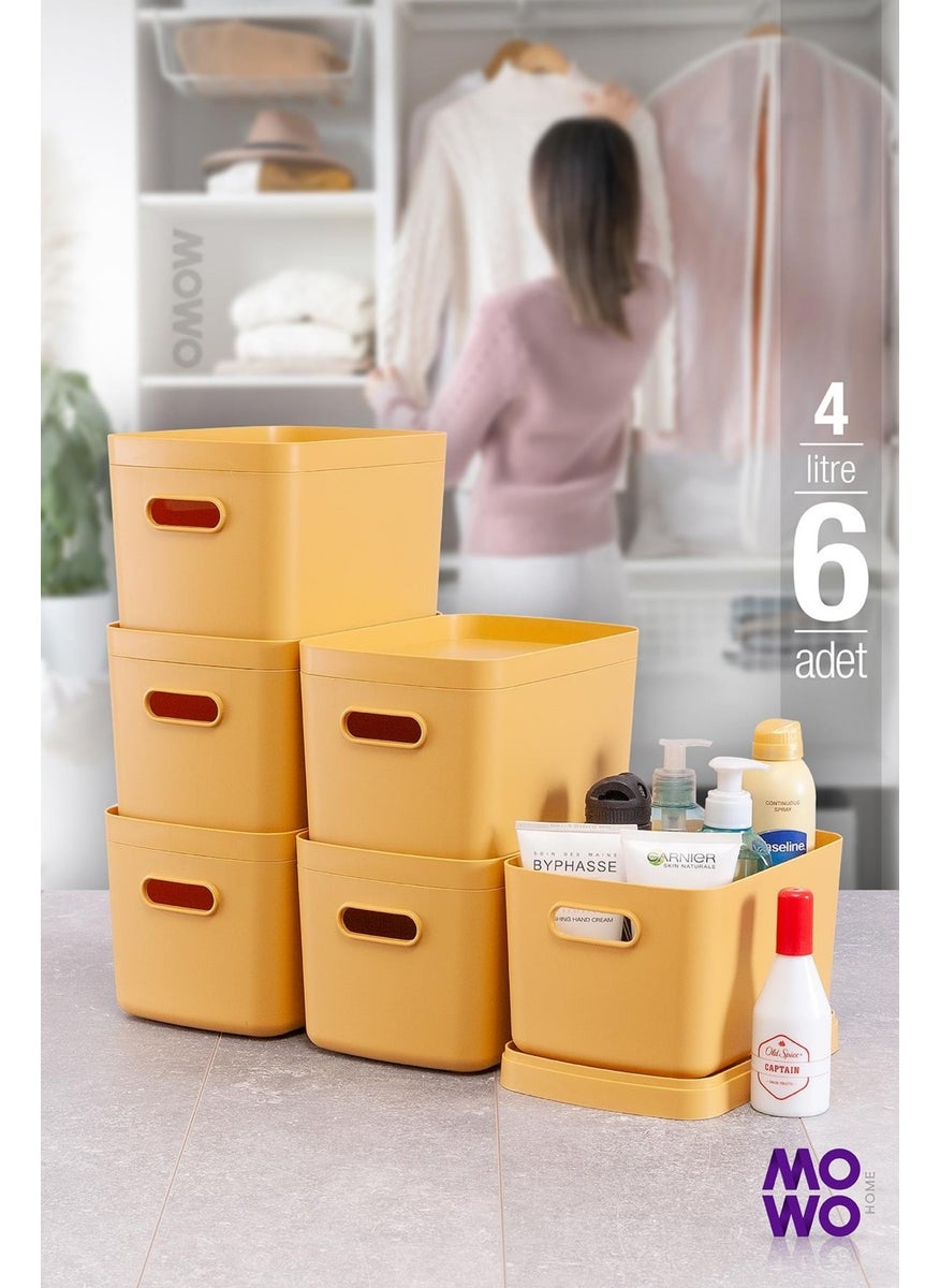 Alegra 6 Pieces 4 Lt Mustard Multi-Purpose Cabinet Organizer Box with Lid, Decorative Storage Box - pzsku/ZE36B67F755128BFA70F4Z/45/_/1725721765/7928e0da-c154-48d2-a229-9cf33337d346