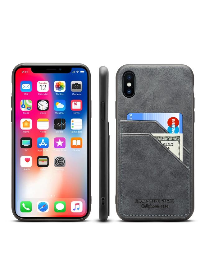The Bros Case For iPhone XS Max Card Slots Full Coverage PU+TPU Phone Case 