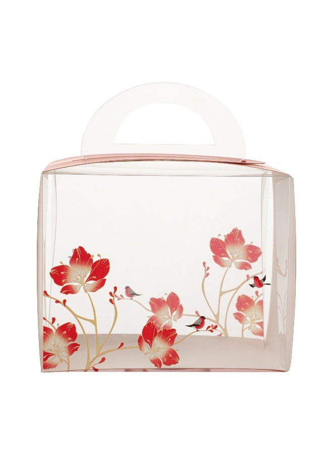 Restaurantware 5 Inch x 3.25 Inch Individual Cupcake Boxes, 100 Disposable Cupcake Display Boxes - With Handle, Bird Accent, Clear Plastic Single Cupcake Containers, For Weddings Or Birthdays - Image 1