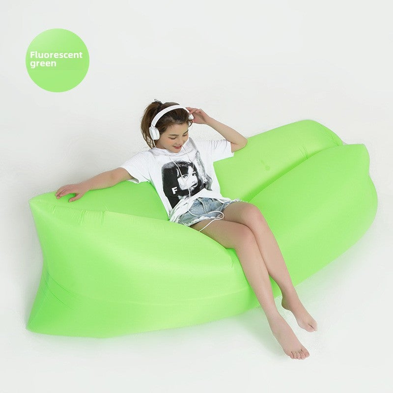 Generic New Portable Inflatable Lounger Air Sofa for Outdoor Fluorescent Green 