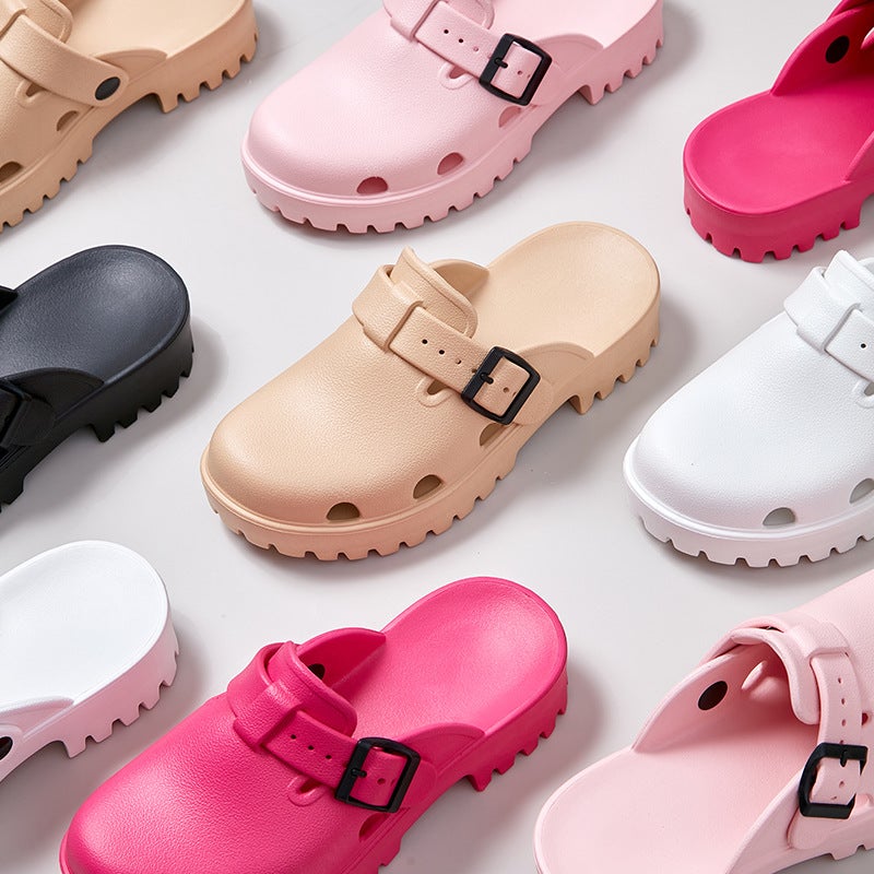 Two-Way Thick-Soled Lab Slipper Clogs for Women 902 Pink