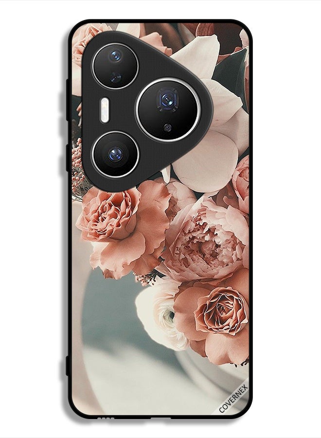 Covernex Huawei Pura 80 Pro Protective Case Cover Bouquet Of Beautiful Peach Flowers - Image 1