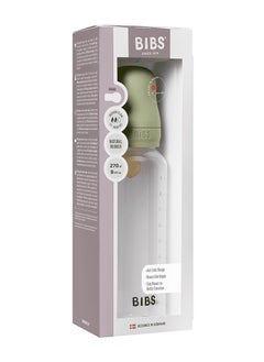 BIBS Pack Of 1 Baby Bottle Round Nipple Latex 270 Ml Medium Flow, Sage, 2 Months +  - Image 4