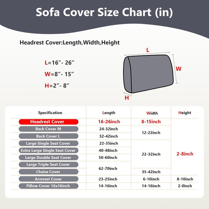Yoovat Magic Sofa Covers Magic Sofa Couch Covers 2024 New Wear-Resistant Universal Sofa Cover Stretch for Sectional Slipcovers (Texture-Gray,Headrest Cover) - Image 2