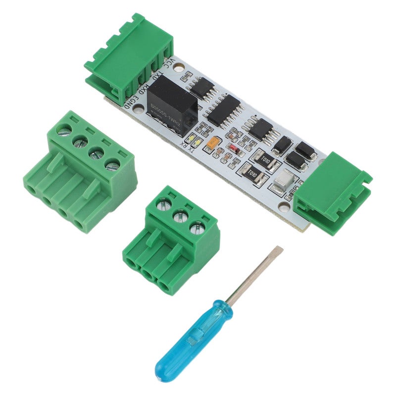diustou TTL To RS485 Adapter Module 5.08mm Terminal Block Built-In TVS Surge Protection - Self Recovery Fuse Guard RS485 Converter Board With Digital Isolator For Industrial Communication - Image 2