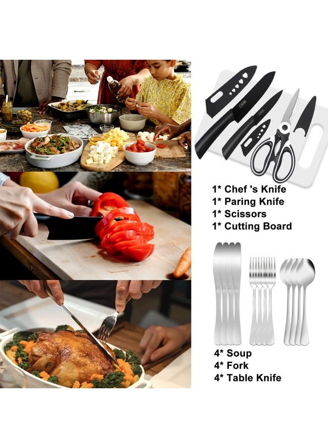 PRETTYFINE 35 Pcs Camping Kitchen Utensil Set Outdoor Kitchen Gear, Outdoor Cooking and Grilling Utensil Travel Set Perfect for Camping Accessories Cooking, RV Camp. Camping, BBQs, Parties and More - Image 4