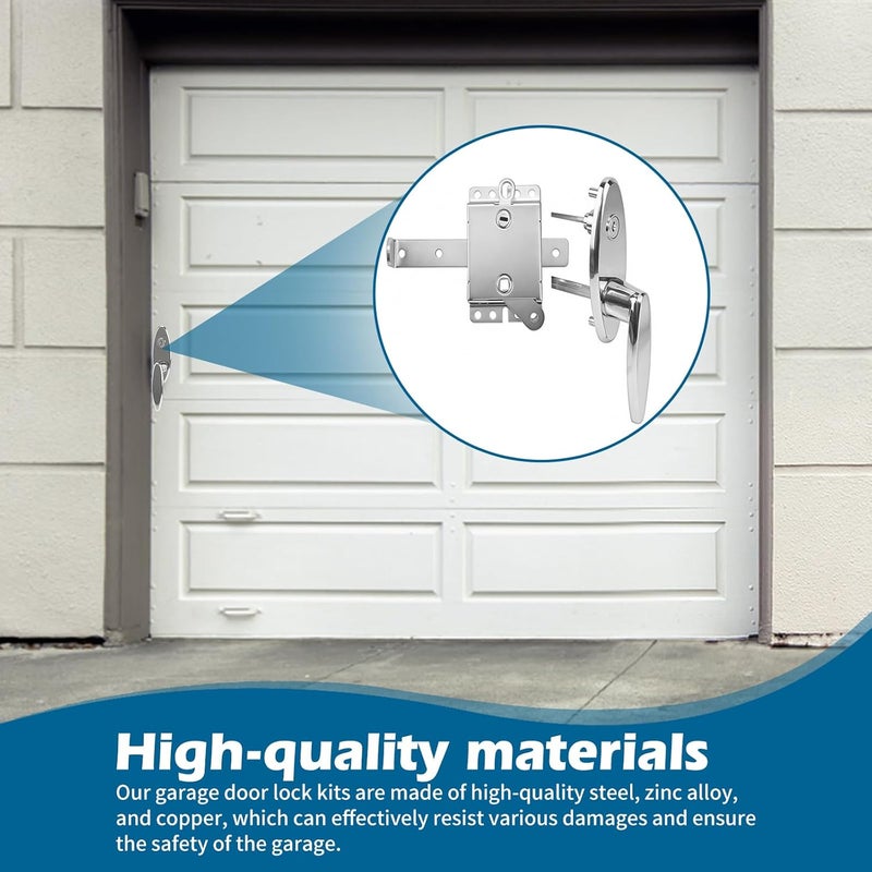 Btstil Garage Door Lock Set with Internal Sliding Latch and Key - Image 5