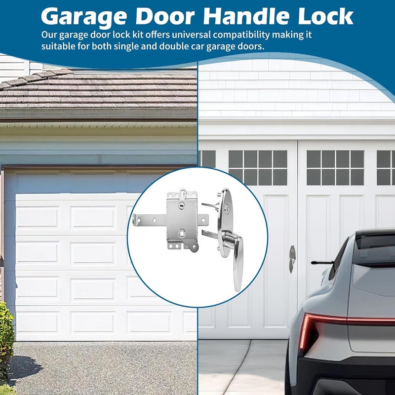Btstil Garage Door Lock Set with Internal Sliding Latch and Key - Image 2