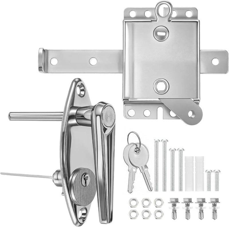 Btstil Garage Door Lock Set with Internal Sliding Latch and Key - Image 1