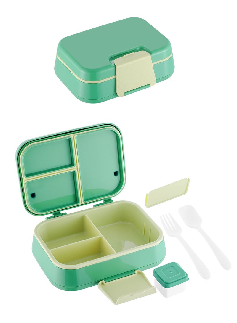 DB Innov. Lunch Box for Kid School, Bento Box with 3 Compartments, Leak-proof Food Container, Snack Box for Kids Adults Girls & Boys, Green - Image 1