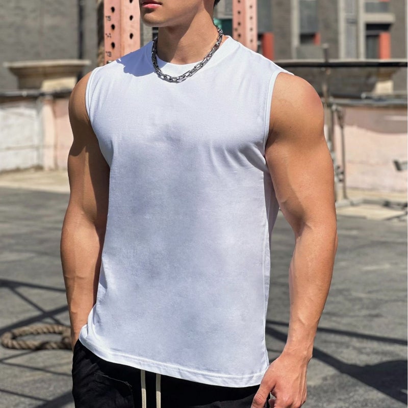 Men's Cotton Muscle Fit Vest, Quick-Dry - Image 4